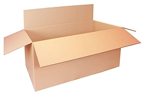 smiley pack 5 x Karton 1200 x 600 x 600 mm 2-wellig Faltkarton Paket Pappkiste stabil belastbar Versandkarton 120 x 60 x 60 cm Karton Faltkarton Versandschachtel stabil DHL, DPD, GLS, Hermes, UPS