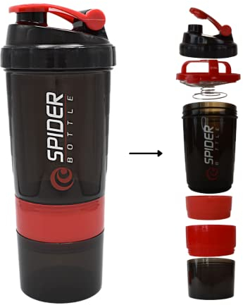 Shaker per bottiglie proteiche generiche con scomparto per polvere da 500 ml | Funzione di miscelazione di prima classe con filtro per infusione | A prova di perdite, senza BPA, per il tuo frullato p