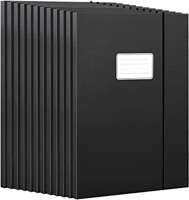 JiaWei File Folders, 12 Packs of Black File cases with Lable, 0.5×9×12.5 inches Black Folders for Office and School.