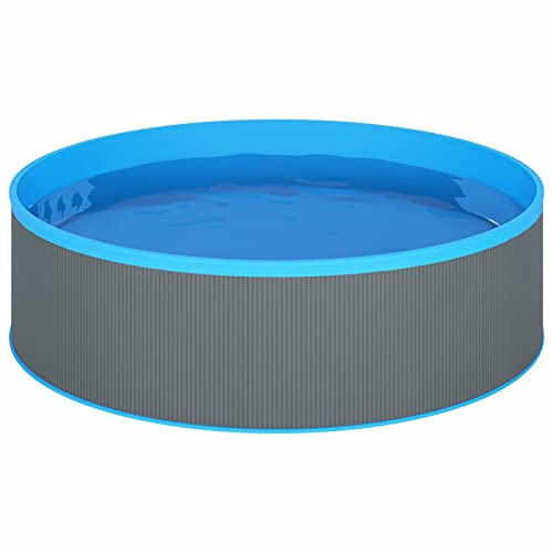 Festnight Stahlwandpool Komplettset mit Skimmer Aufstellpool Rund 350x90 cm Pool mit Stahlwand Stahlwandbecken Pool Rundbecken Set Schwimmbecken Rundpool Gartenpool Planschbecken