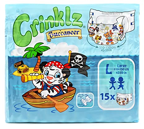 Crinklz Windeln Buccaneer - Seeräuber mit Folie - Größe L - 15 Stück