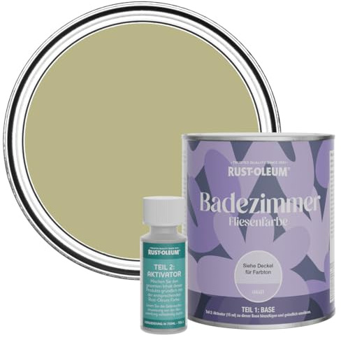 Rust-Oleum Green Water-Resistant Bathroom Tile Paint in Matt Finish - Sage Green 750ml