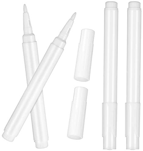 VICASKY 4pcs White Liquid Chalk Pens Erasable Markers for Windows Blackboards Mirrors Crafts Smooth Grip Wear-resistant Tips Less Dust for Various Surfaces
