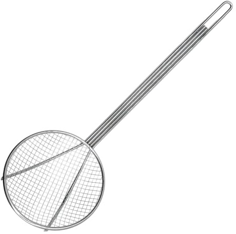 Nexgrill Skimmer Spoon 18-Inch Chrome-Plated Steel Fryer Scoop for Seafood & Crawfish Boils, Wire Strainer Spoon with Handle for Kitchen & Outdoor Cooking – 530-0119