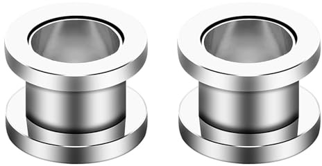 Decentraland 12 Pcs 6 Color 316L Stainless Steel O Ear Gauges Tunnels Ears Screw Fit Body Piercing Jewelry 14g(1.6mm)
