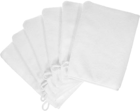 PHOGARY 6 Pack Microfiber Face Cloths, 6x8 Fast Drying Bath Mitts White Washcloth, Super Absorbent Soft Lightweight Towel Body Facial Cloths Small Wash Mitt for Travel Showering Washing Face