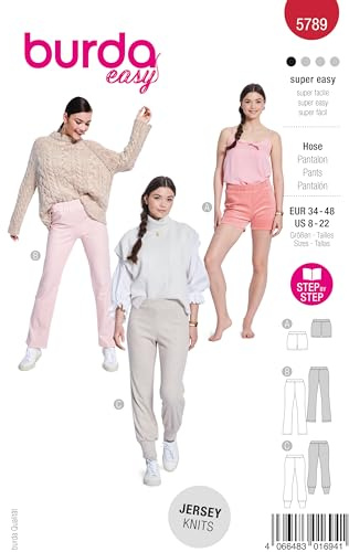 burda easy Schnittmuster Damen Jogging Hose und Shorts Gr. 34-48