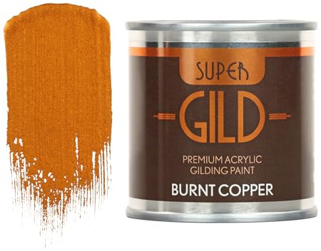 Guild Lane Super GILD Burnt Copper Acrylic Paint - High Pigment Metallic Enamel for Wood, Metal, Ceramics, Glass, Plastic, Canvas & More - Water-Based, Non-Tarnish Finish - 125ml