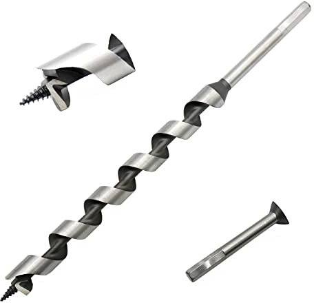 Punta per trapano per legno a coclea da 3/4 pollici x 12 pollici, punta per trapano per lavorazione del legno, gambo esagonale da 3/8 pollici, punta per trapano lunga a coclea per legno tenero e dur