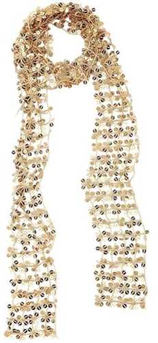 Muteitt Écharpe À Sequins pour Femme, Style Années 2000, Longue Fine, Foulard Léger, Cravate Idéale pour Les Soirées Rave.