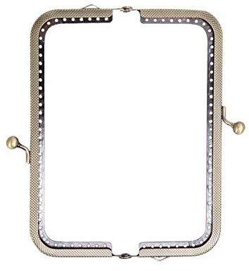 SUPVOX Cierre De Boquilla Cuadrado Para Bolsos Y Monederos Cierre Marco Monedero Metal Boquilla Para Bolsos Accesorios De Bricolaje 15cm (Bronce Verde)