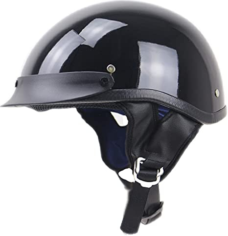 Motorrad Halbhelme Brain Cap Halbschalen Jethelm für Männer und Frauen Erwachsene Rollerhelm Retro Helm Motorrad Halbhelm für Cruiser Chopper Biker Moped DOT/ECE Zulassung B,M