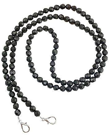 KQNM Cadena De Bolso Negro Con Cuentas De Madera, Correa De Hombro Desmontable Para Teléfono Móvil, Cadena De Reemplazo Para Mujer