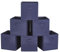 WEBEASY Foldable Storage Cube Basket Bin, Set of 6, 28 x 28 x 28 cm (Navy)