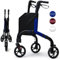 Retaoldth Premium Rollator mit 3 Rädern für Senioren, leichter faltbarer Dreirad-Rollator mit Aufbewahrungstasche, Mobilitätshilfe in Blau