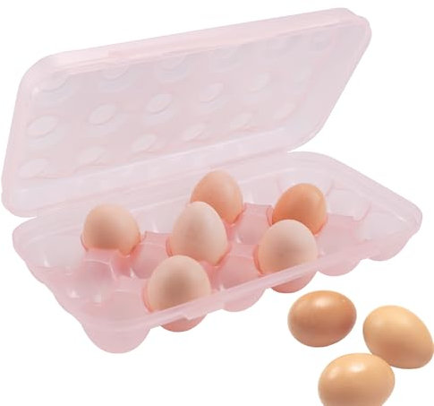JasCherry Envase para Huevos Hueveras para Frigorifico, Caja de Almacenamiento de Huevos con Tapa, Acampada Huevera Plástico Plegable, Plastico Portátil Apilable Caja Transporte Huevos para 18 Huevos