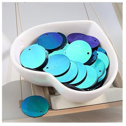 Pailletten, Bastelpailletten, 10 g/Packung runde Pailletten, 6 mm, 8 mm, 10 mm, 15 mm, 20 mm, 30 mm, Nähpailletten for Basteln, Schmuckzubehör, Hochzeitskleid, Basteln, 28 Farben(AB Black 321,20mm 10g