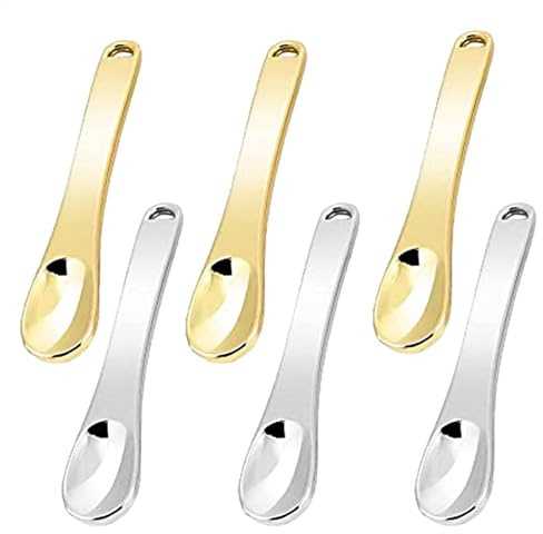 Cuchara cosmética, 6 cucharas pequeñas reutilizables, aplicador cosmético, cuchara hidratante de metal para crema de ojos, accesorios de belleza
