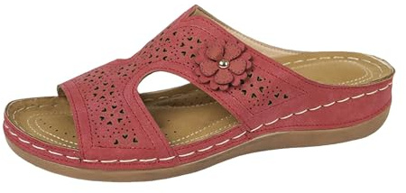 Générique Sandales Femmes été Confortable Mules en Cuir pour Femme Chaussons Bout Ouvert Compensées Plateforme Pantoufles Premium Orthopédiques Sandales Chaussons De Sport Douche Pantoufles