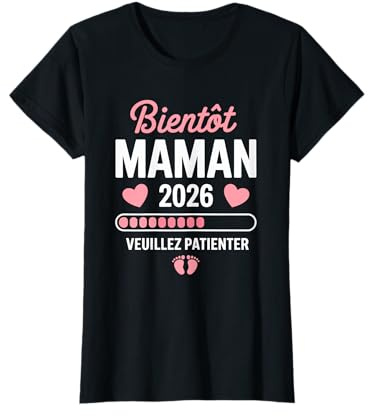 Femme Future Maman 2026 Bientot Maman 2026 T-Shirt