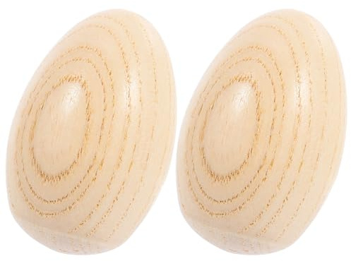 Toyvian Lot de 2 Maracas Œuf en Bois, Musical de Percussion pour Bébé, Instrument Éducatif pour Garçon et Filles, Apprentissage et Éveil Sensoriel, Jeu Sonore Ludique et Naturel