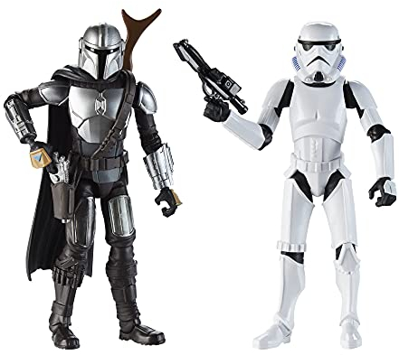 Star Wars Galaxy of Adventures The Mandalorian 12,7 cm große Figur, 2 Stück mit lustigem Blaster-Zubehör, Spielzeug für Kinder ab 4 Jahren