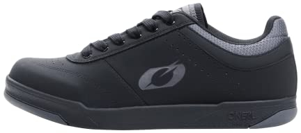 O'NEAL | Mountainbike-Schuhe | MTB Downhill Freeride | Vegan | Ultimatives Gleichgewicht zwischen Grip und Fußpositionierung, atmungsaktiv | Pumps Flat V.22 Shoe | Erwachsene | Schwarz Grau | Größe 36