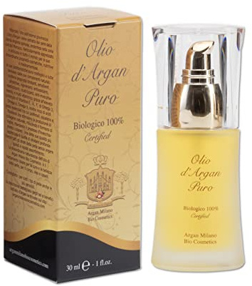 Olio di Argan Puro 100% Biologico Certificato - Idratante Naturale Anti-invecchiamento per la pelle, viso, corpo e capelli Ricco di Proprietà nutrienti, rigeneranti e ristrutturanti (30 ml)