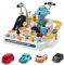 Kids Race Track for Boys and Girls 3-8 Years Old - Space City Rescue Playset With 4 Mini Cars, Magnet Toy, Preschool Educational Car Game Gift