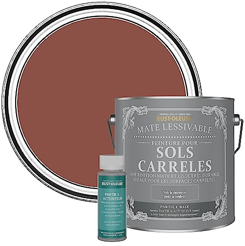 Rust-Oleum Red Washable Matt Floor Tile Paint - Fire Brick 2.5L