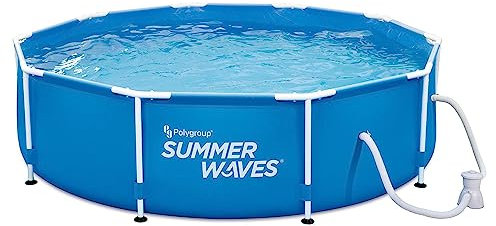 Funsicle Active 10 Foot x 30 Inch Metal Frame Outdoor Backyard Above Ground Swimming Pool Set with Filter Pump, Type I Cartridge, and Repair Patch