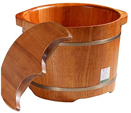 Katzowen Wood Foot Basin Tub Bucket for Foot Bath, Massage, Spa, Sauna,Foot Bath Wooden Bucket Foot Spa Household Wash Basin (Color : B)