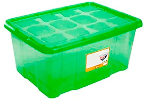 Acan Tradineur - Scatola di immagazzinaggio in plastica - Contenitore per giocattoli, libri, vestiti, coperte, n. 18 (verde) - 45 x 61,5 x 29,7 cm - 60 litri