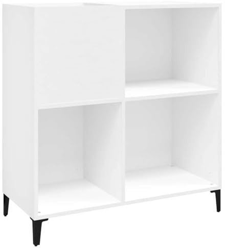 vidaXL Mobile Porta Dischi Bianco 84,5x38x89 cm in Legno Multistrato, Mobile per Giradischi, Porta Dischi, mobiletto Porta vinili, Mobile Porta vinili