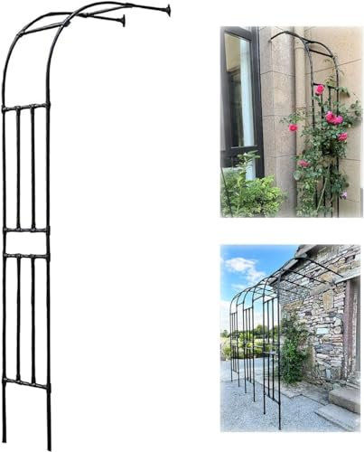 MISKYN Schwarz Rosenbogen Halbbogen Metall Wandrosenbogen Rankhilfe Rosen Torbogen Halb Rankbogen 1 Stück,Weiß,240 * 240cm