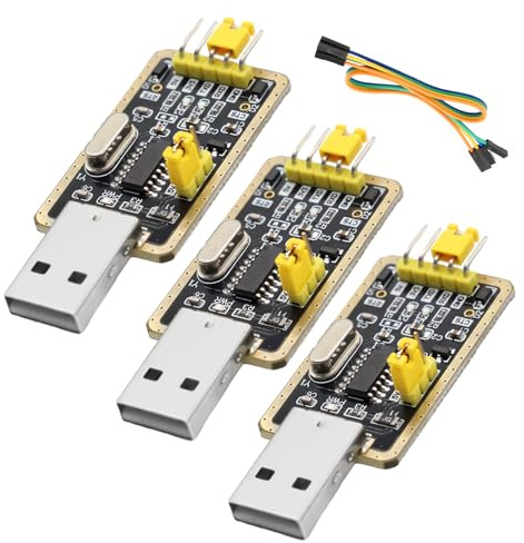 APKLVSR 3 Stück UART-TTL USB Adapter mit CH340G Konverter für 3.3V und 5V mit Jumperkabel RS232 zu TTL USB Adapter für Arduino