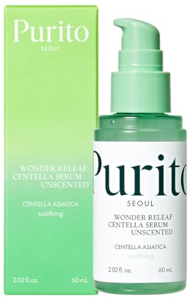PURITO Centella Unscented Serum, Korean Centella, for All Skin Types, Ampoule, Soothing, Calming, Facial Serum for face, Vegan & Cruelty-Free, Korean Skin Care, 60ml 2fl.oz
