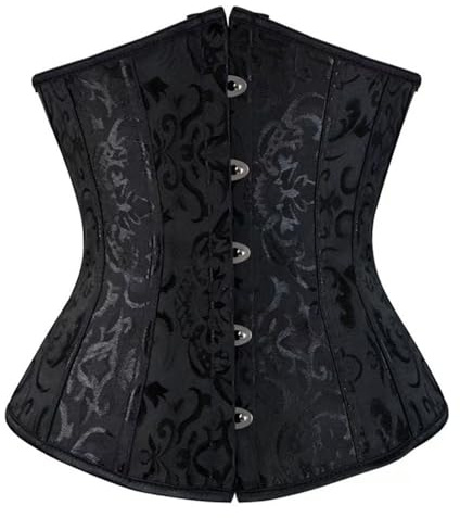SHEKINI Corset gainant pour femme - Bustiers sous la poitrine - Avec string - Jacquard - Style gothique vintage