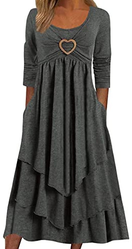 WILLBEST Autumn midi Dresses for Women Sun Dresses for Women 2025 Short Bandeau Sleeveless White Sleeveless Dress Plus Size Wedding Dress Smocked Elastic Waist Tiered Asymmetric Hem midi Button Sheer