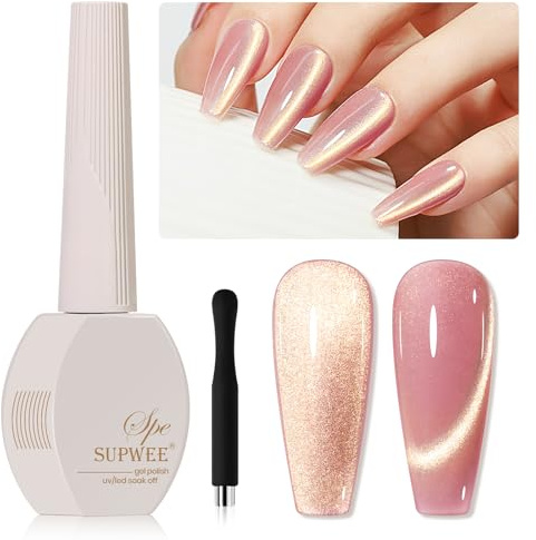 SUPWEE Cat Eye UV Gel Nagellack 9D Magnetisch Gel mit Magnet Rosa