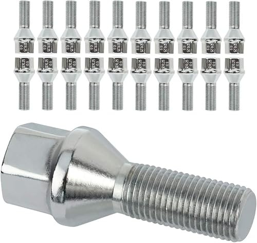 20Pcs 12 * 1.25 Wheel Lug Nuts Fit 2013-2016 for Dodge for Dart 2016-2022 for Fiat for 500X 2015-2017 for Chrysler for 200 lug nuts Silver Lug Nuts