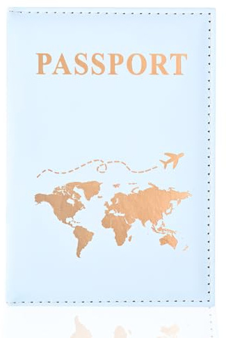 REEKNOKOL Portapassaporto, Custodia in pelle per passaporto, Portafoglio da viaggio in PU per passaporto, carta di credito, biglietto, biglietti da visita, carte d'imbarco (Blu)