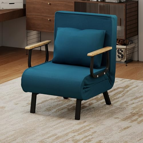 Fabulcozy - Sofá cama convertible de 1 plaza, cama ajustable, funda extraíble cojín suave, patas de metal para sala de estar y oficina