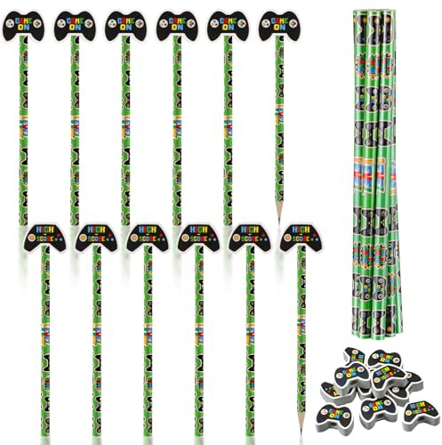 Humyoun 32 Pcs Video Game Pencil Bulk with Eraser