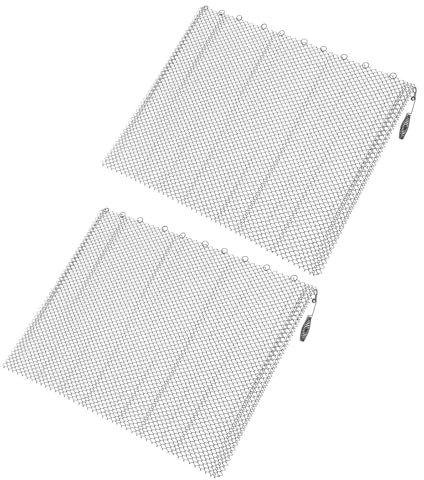 TOKIDNY 2 pièces Rideaux Maille Métallique Pare-étincelles pour Cheminée Écran de Protection Résistant Au Feu pour Foyer Filet Anti-étincelles et Facile à Installer