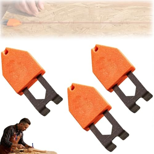 Gancio Di Ancoraggio per Fune, Strumento Portatile per Gancio Di Ancoraggio Con Linea Di Gesso per Linee Rette, Potenza Di Fissaggio Con Una Sola Mano, Strumenti Accessori per La Marcatura(Orange*3)