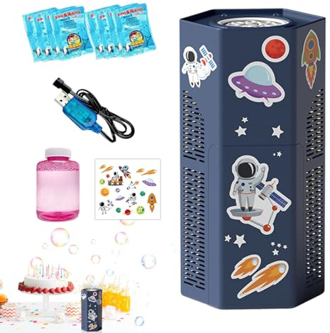 Máquina Burbujas Automática | Pistola Burbujas Portátil para Niños Produce 4000 por Minuto con Depósito 130ML Solución Jabón, Juguete Exterior Jardín Verano Diversión, Idea Regalo Cumpleaños