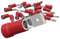 AUPROTEC 25x Flachstecker 0,5-1,5 mm² rot/Steckbreite 2,8 mm Teilisoliert PVC männlicher Steckverbinder MDD Kabel-Verbinder aus Messing verzinnt