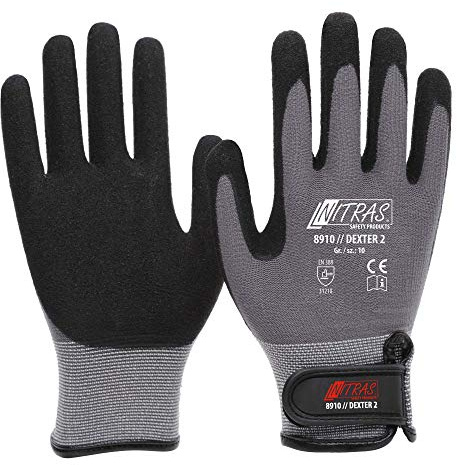 6Paar Handschuhe Nitras -Dexter 2- Grau, 9