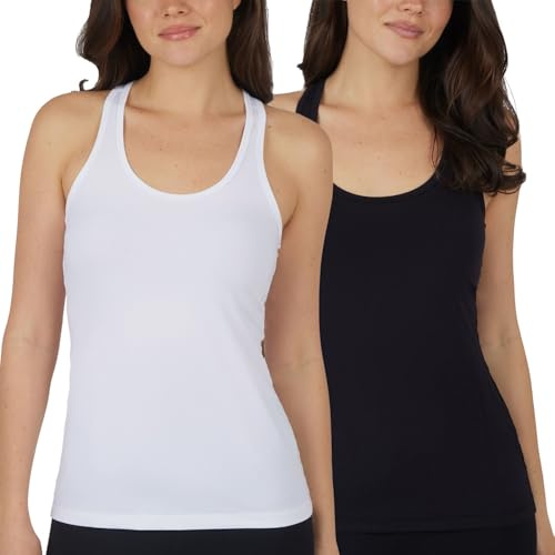 90 Degree By Reflex - Power Flex Racerback Tank Top, Klassisches Weiß/klassisches Schwarz, S
